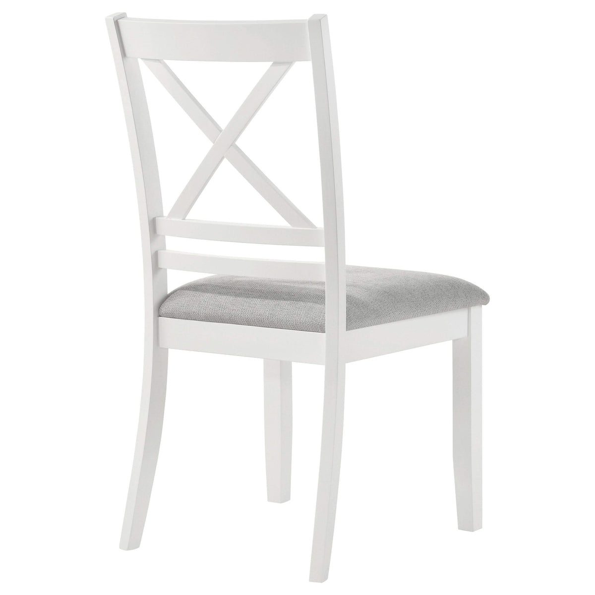 Silla de comedor Hollis de madera con respaldo cruzado, color blanco (juego de 2)