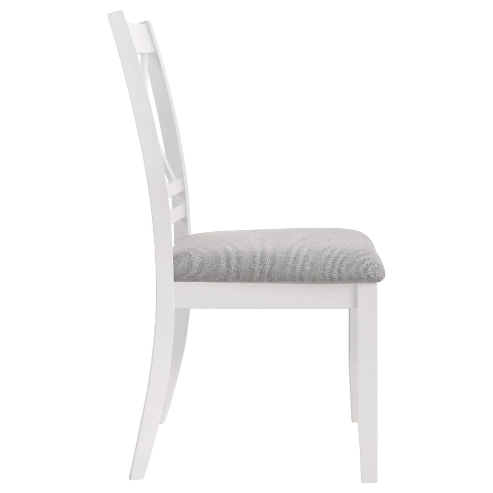 Silla de comedor Hollis de madera con respaldo cruzado, color blanco (juego de 2)