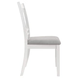 Silla de comedor Hollis de madera con respaldo cruzado, color blanco (juego de 2)