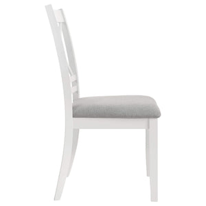 Silla de comedor Hollis de madera con respaldo cruzado, color blanco (juego de 2)