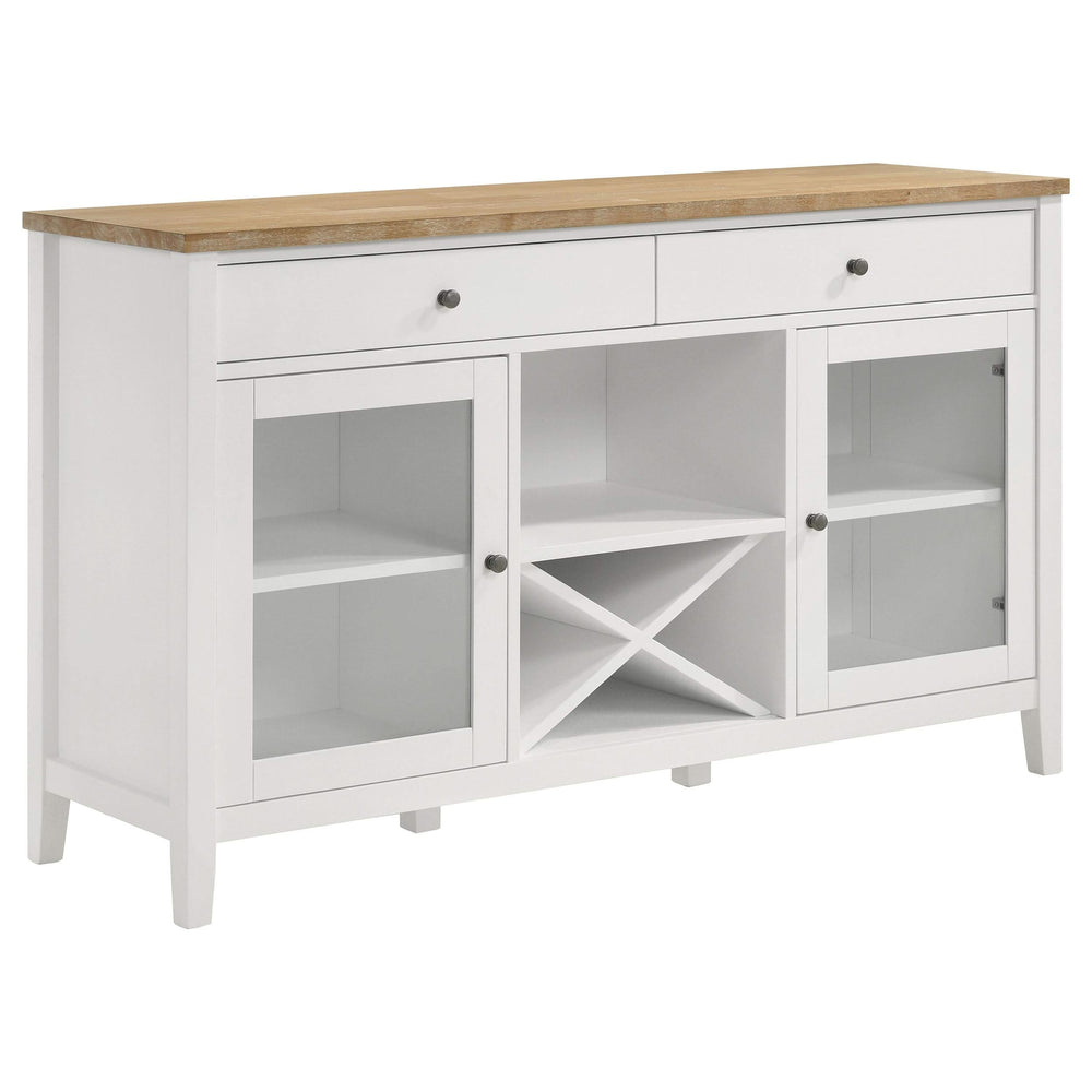 Aparador de comedor de 2 puertas Hollis, mueble de almacenamiento, color blanco