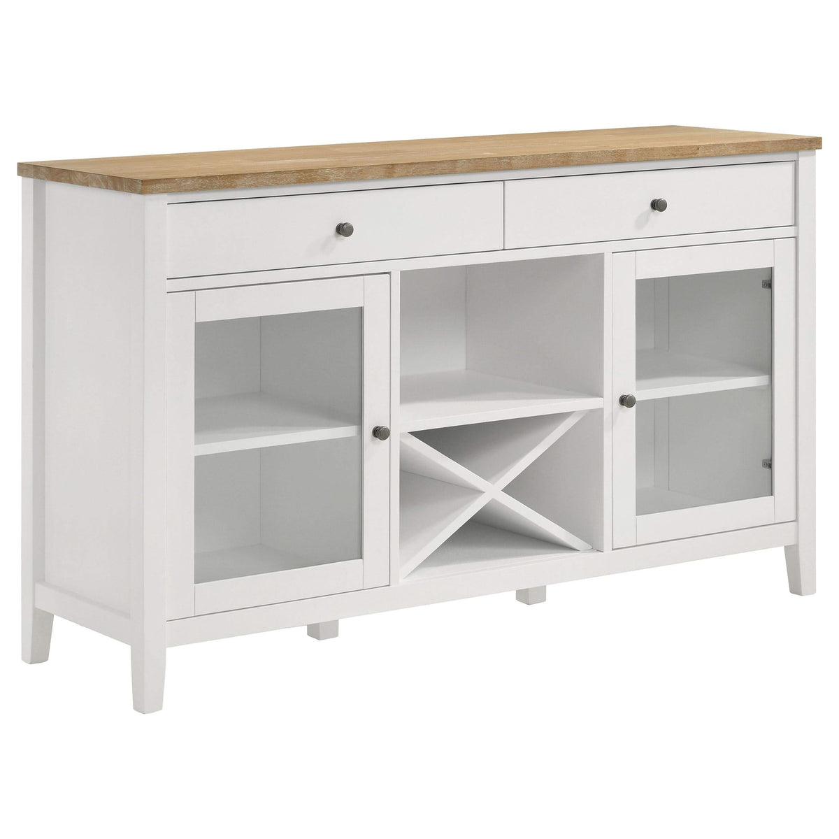 Aparador de comedor de 2 puertas Hollis, mueble de almacenamiento, color blanco