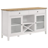 Aparador de comedor de 2 puertas Hollis, mueble de almacenamiento, color blanco