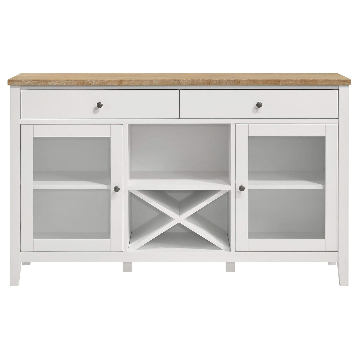 Aparador de comedor de 2 puertas Hollis, mueble de almacenamiento, color blanco