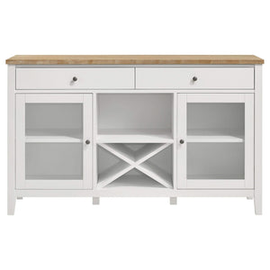 Aparador de comedor de 2 puertas Hollis, mueble de almacenamiento, color blanco