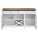Aparador de comedor de 2 puertas Hollis, mueble de almacenamiento, color blanco
