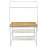 Edgeworth Kitchen Island Counter Table with Pot Rack White