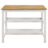 Edgeworth Kitchen Island Counter Table with Pot Rack White