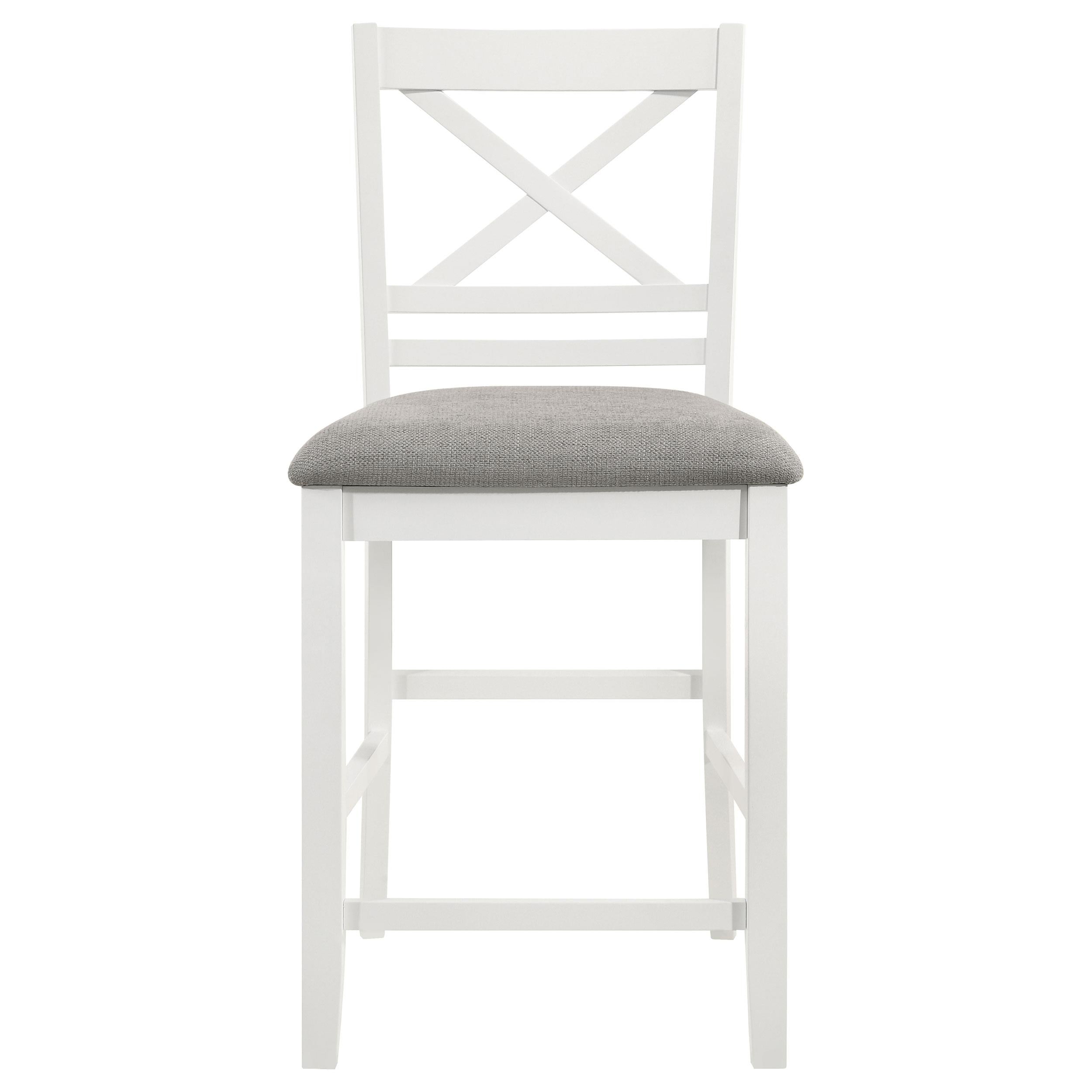 Hollis Wood Counter Chair with Cushion White (Set of 2)