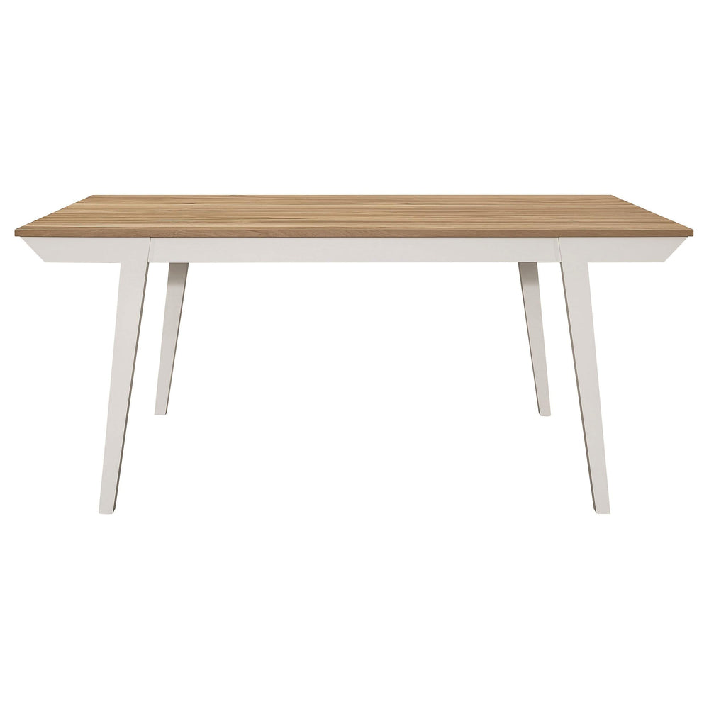 Juego de mesa de comedor rectangular Nogales de 5 piezas en color blanco roto