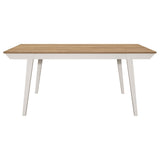 Juego de mesa de comedor rectangular Nogales de 5 piezas en color blanco roto