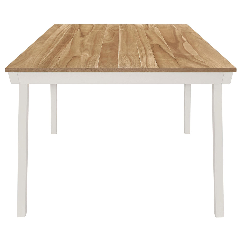 Juego de mesa de comedor rectangular Nogales de 5 piezas en color blanco roto