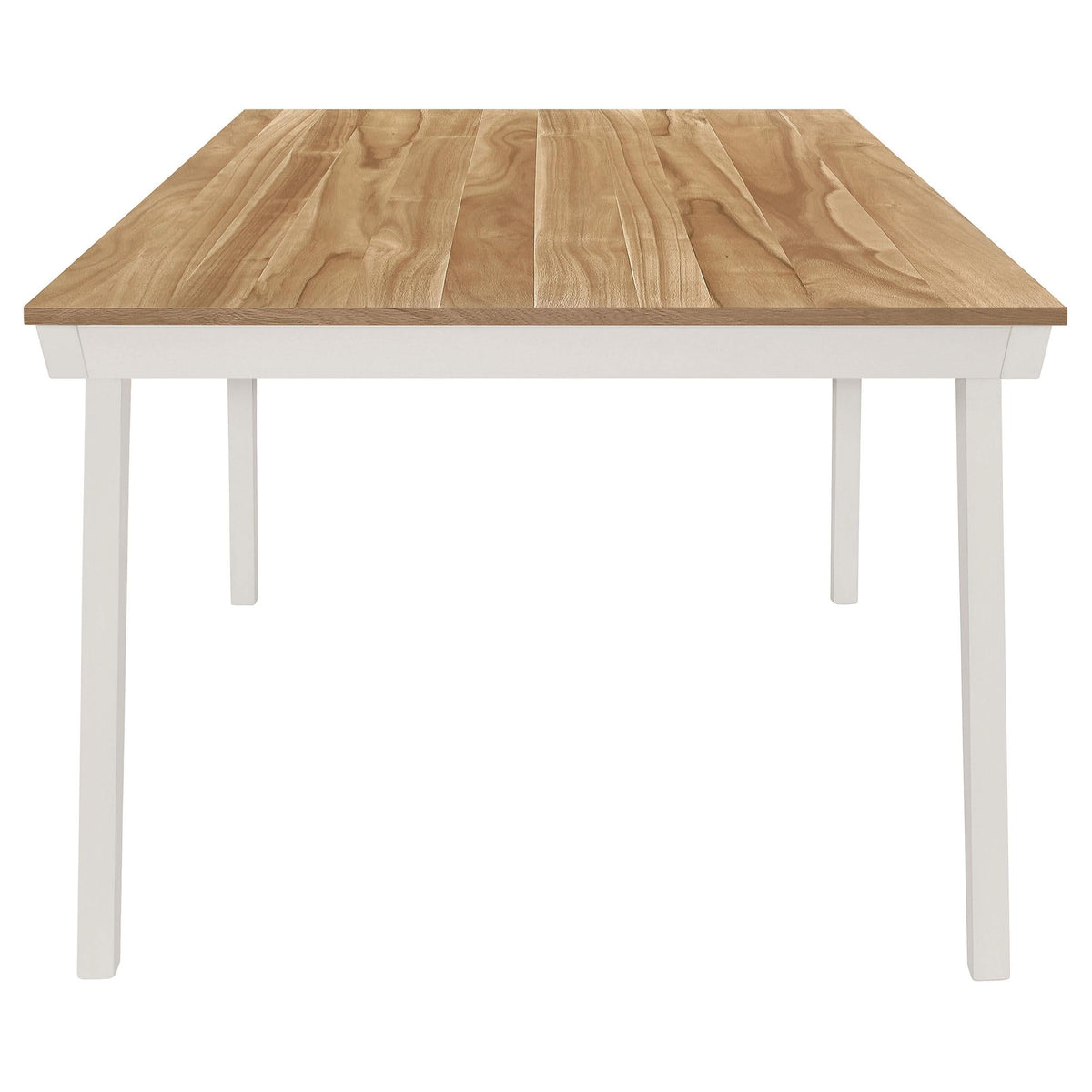 Juego de mesa de comedor rectangular Nogales de 5 piezas en color blanco roto