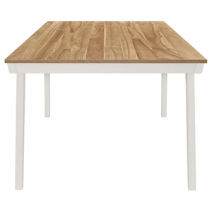 Juego de mesa de comedor rectangular Nogales de 5 piezas en color blanco roto