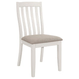 Juego de mesa de comedor rectangular Nogales de 5 piezas en color blanco roto