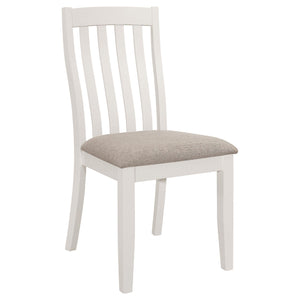 Juego de mesa de comedor rectangular Nogales de 5 piezas en color blanco roto