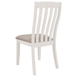 Juego de mesa de comedor rectangular Nogales de 5 piezas en color blanco roto