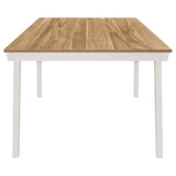 Juego de mesa de comedor rectangular Nogales de 7 piezas en color blanco roto