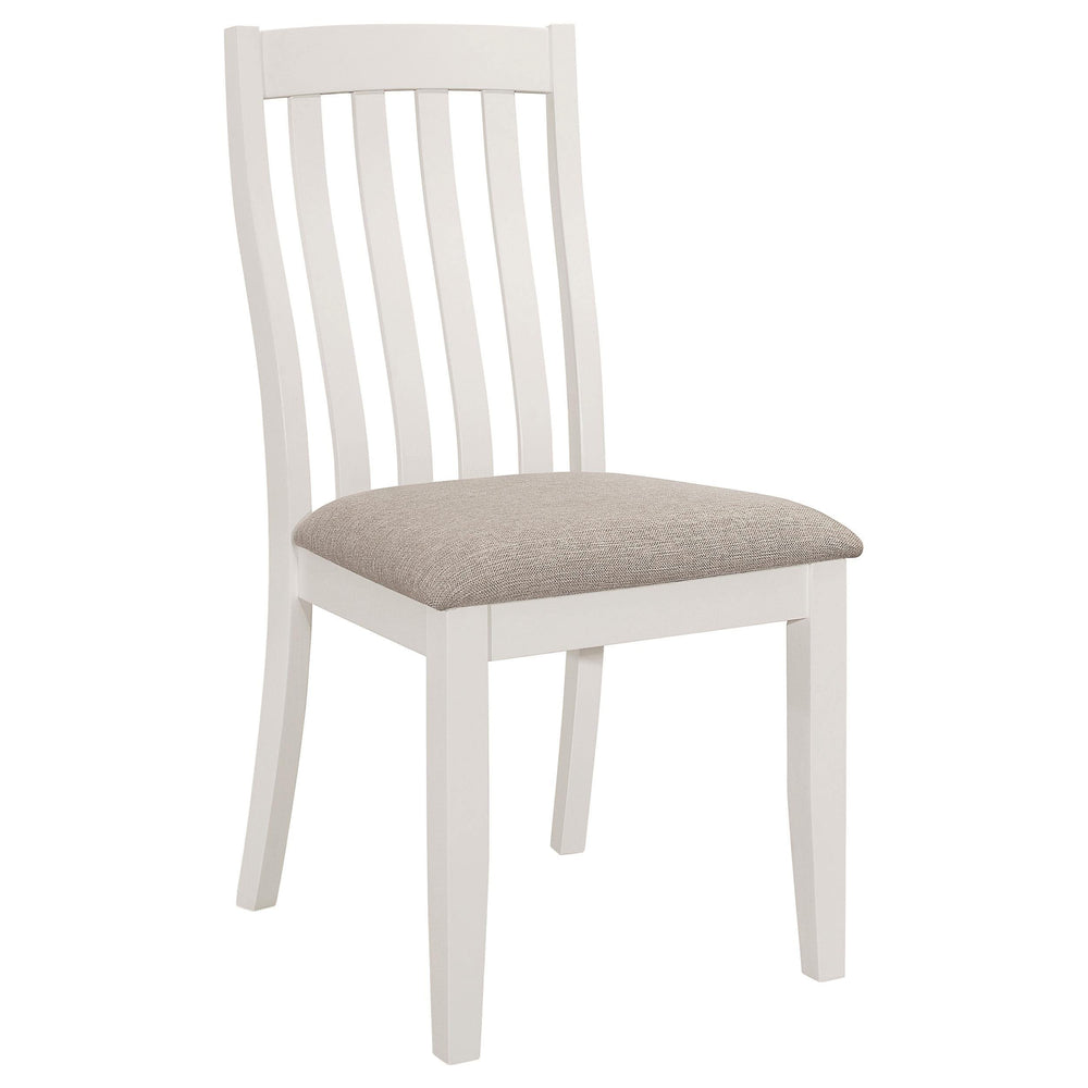 Juego de mesa de comedor rectangular Nogales de 7 piezas en color blanco roto