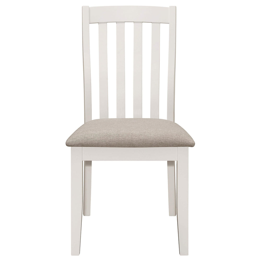 Juego de mesa de comedor rectangular Nogales de 7 piezas en color blanco roto
