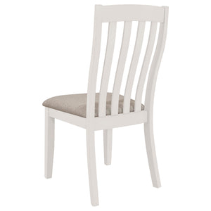 Juego de mesa de comedor rectangular Nogales de 7 piezas en color blanco roto