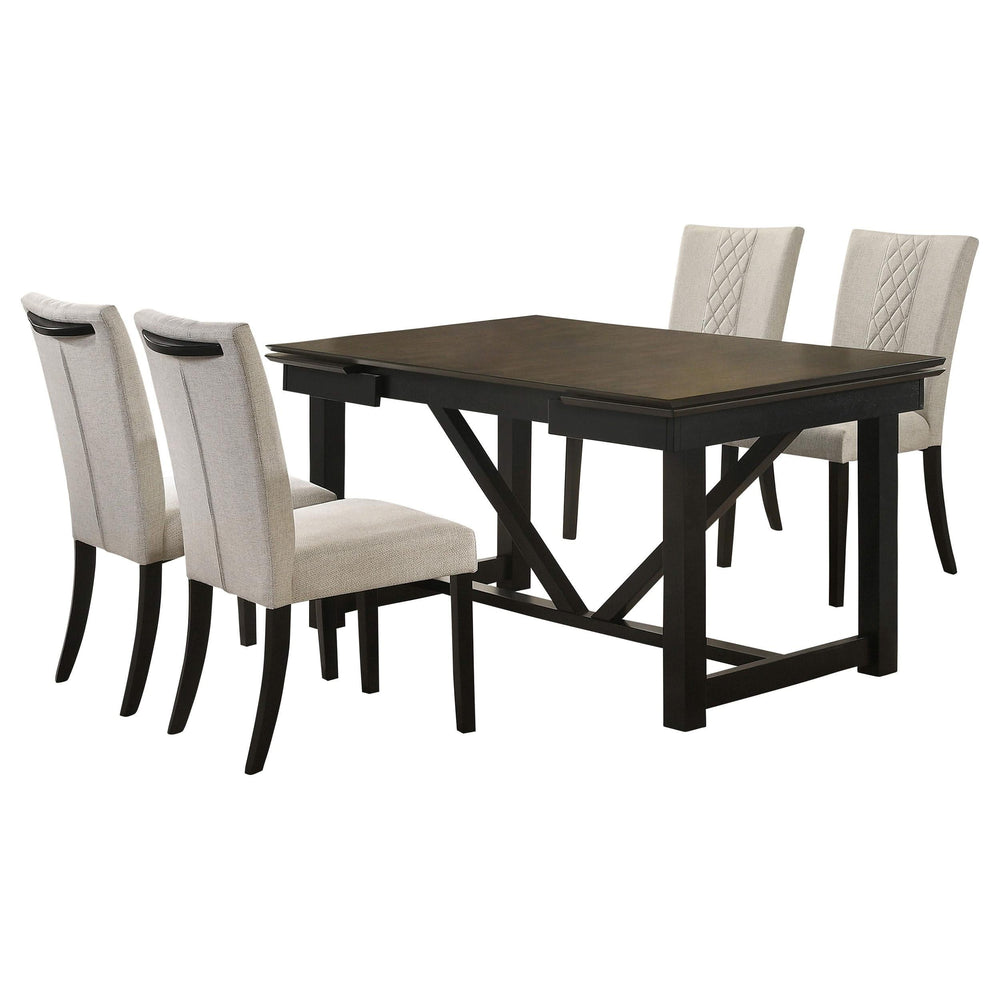 Juego de mesa de comedor extensible refractaria Malia de 5 piezas de roble