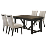 Juego de mesa de comedor extensible refractaria Malia de 5 piezas de roble