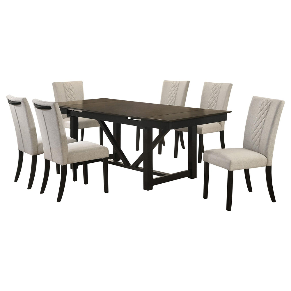 Juego de mesa de comedor extensible refractaria Malia de 7 piezas de roble