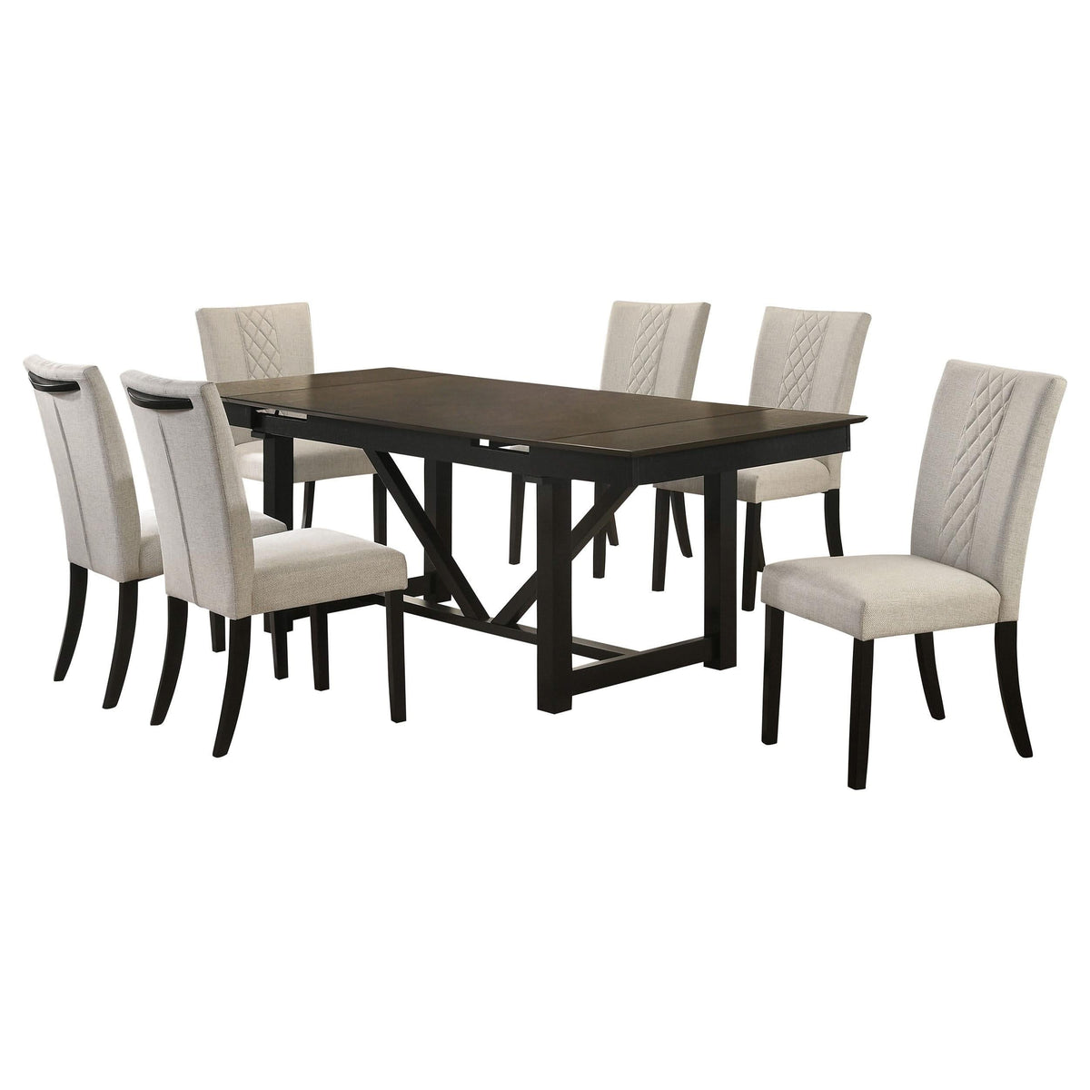 Juego de mesa de comedor extensible refractaria Malia de 7 piezas de roble