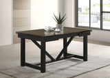 Mesa de comedor rectangular Malia de 87 pulgadas con hojas extensibles de roble