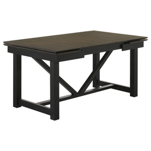 Mesa de comedor rectangular Malia de 87 pulgadas con hojas extensibles de roble