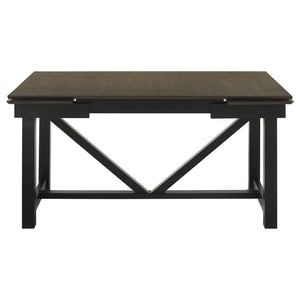 Mesa de comedor rectangular Malia de 87 pulgadas con hojas extensibles de roble