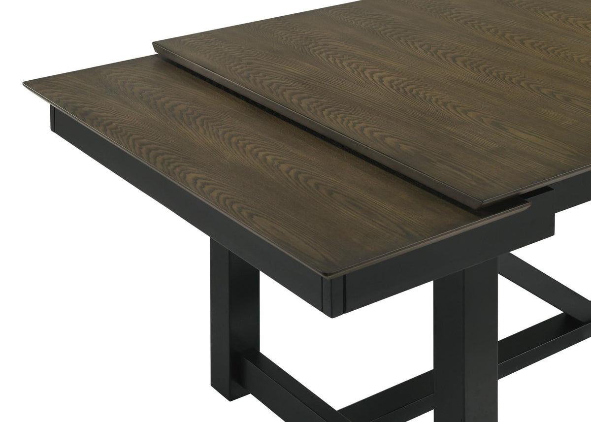 Mesa de comedor rectangular Malia de 87 pulgadas con hojas extensibles de roble