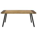 Mesa de comedor Maverick de madera maciza de 70 pulgadas, mango natural