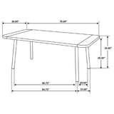 Mesa de comedor Maverick de madera maciza de 70 pulgadas, mango natural