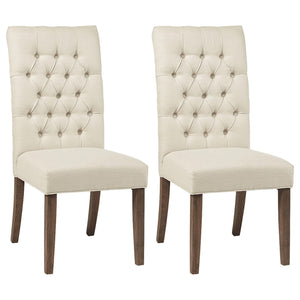 Silla de comedor tapizada Douglas color avena (juego de 2)