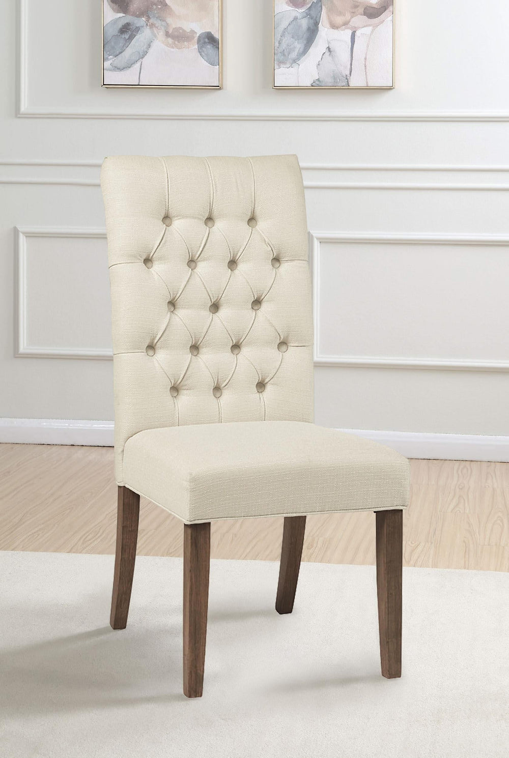 Silla de comedor tapizada Douglas color avena (juego de 2)