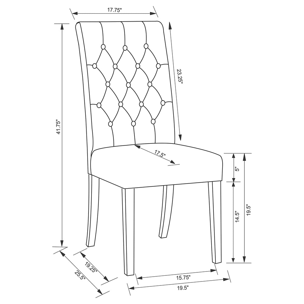 Silla de comedor tapizada Douglas color avena (juego de 2)