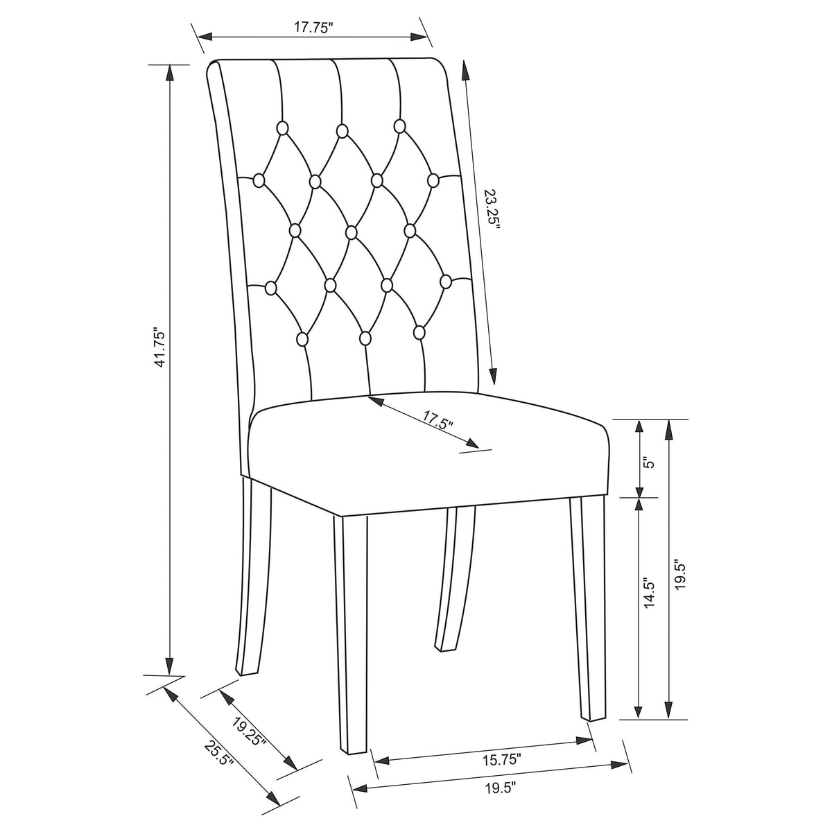 Silla de comedor tapizada Douglas color avena (juego de 2)