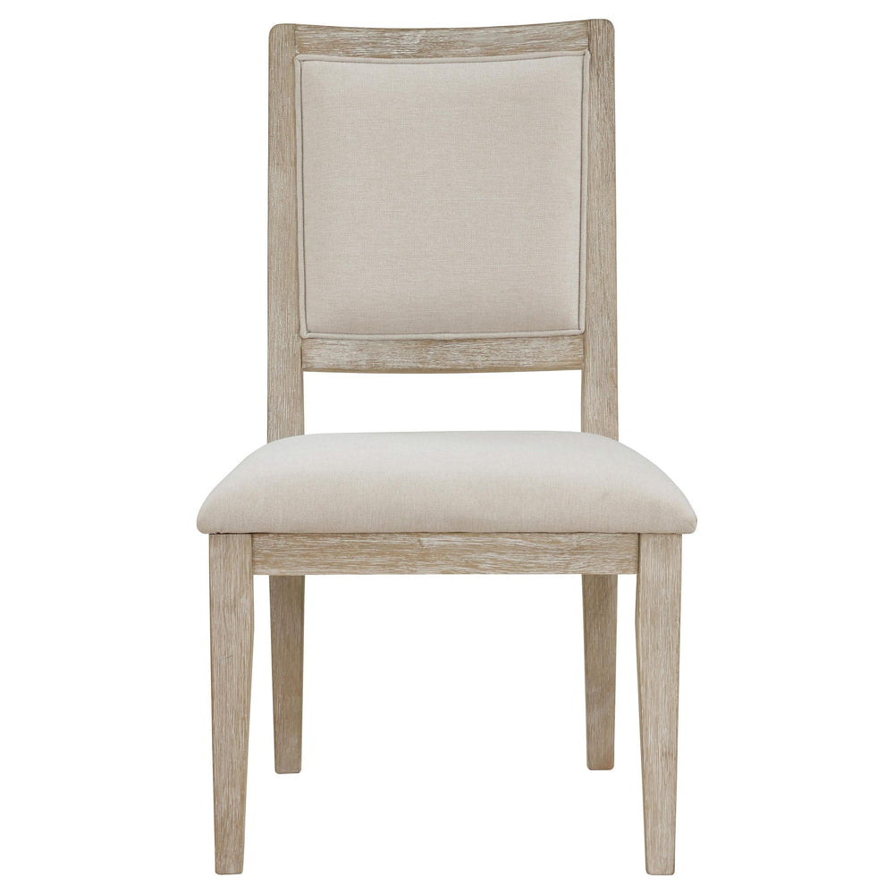 Juego de mesa de comedor redonda Trofello de 5 piezas, color blanco lavado