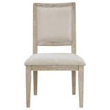 Juego de mesa de comedor redonda Trofello de 5 piezas, color blanco lavado