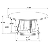 Juego de mesa de comedor redonda Trofello de 5 piezas, color blanco lavado