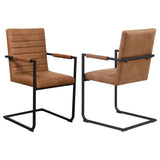 Sillón de comedor tapizado Nate en marrón antiguo (juego de 2)