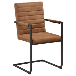 Sillón de comedor tapizado Nate en marrón antiguo (juego de 2)