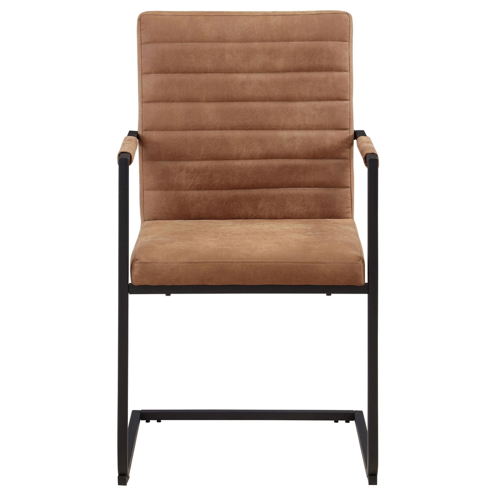 Sillón de comedor tapizado Nate en marrón antiguo (juego de 2)