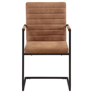 Sillón de comedor tapizado Nate en marrón antiguo (juego de 2)