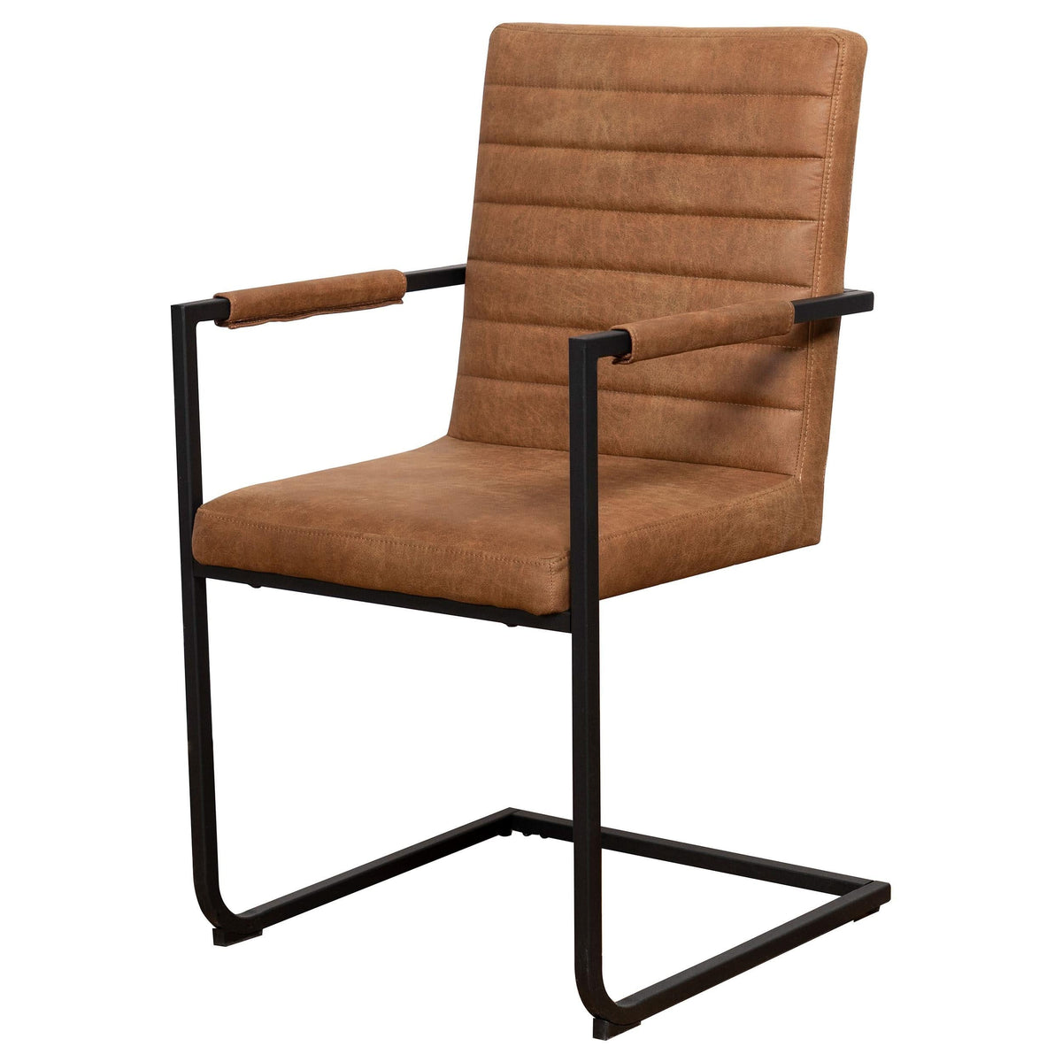 Sillón de comedor tapizado Nate en marrón antiguo (juego de 2)