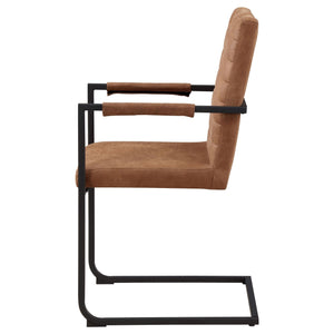 Sillón de comedor tapizado Nate en marrón antiguo (juego de 2)
