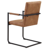 Sillón de comedor tapizado Nate en marrón antiguo (juego de 2)