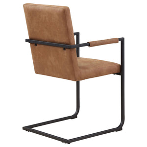 Sillón de comedor tapizado Nate en marrón antiguo (juego de 2)